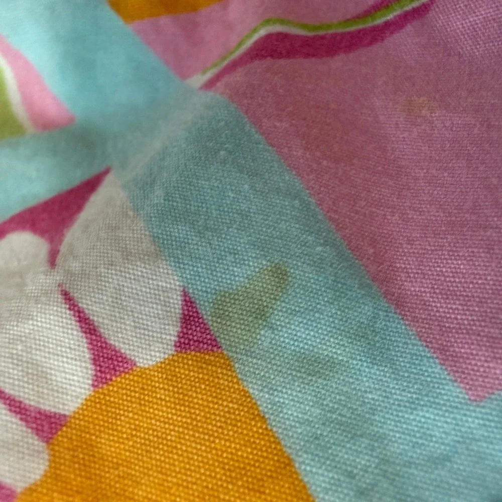 Lilly Pulitzer Patchwork Floral Dress Child 12-18M Pink Blue Scalloped Hem